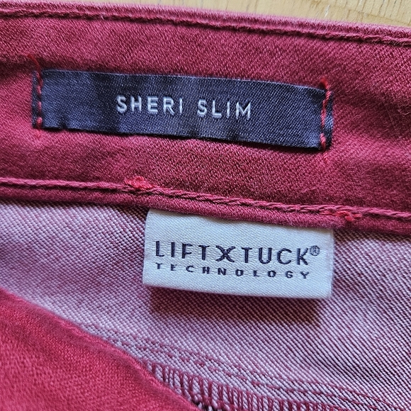 NYDJ Sheri Slim Jeans Red Size 2 - Picture 7 of 16